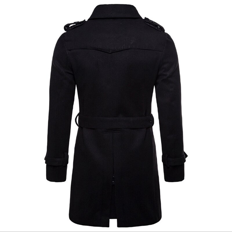 Europa und Amerika Lange Wolle &Ampere; Mischungen Mantel Männer Herbst Winter Zweireiher Windjacke Jacke Männer Erbse Mantel UNS größe XXL