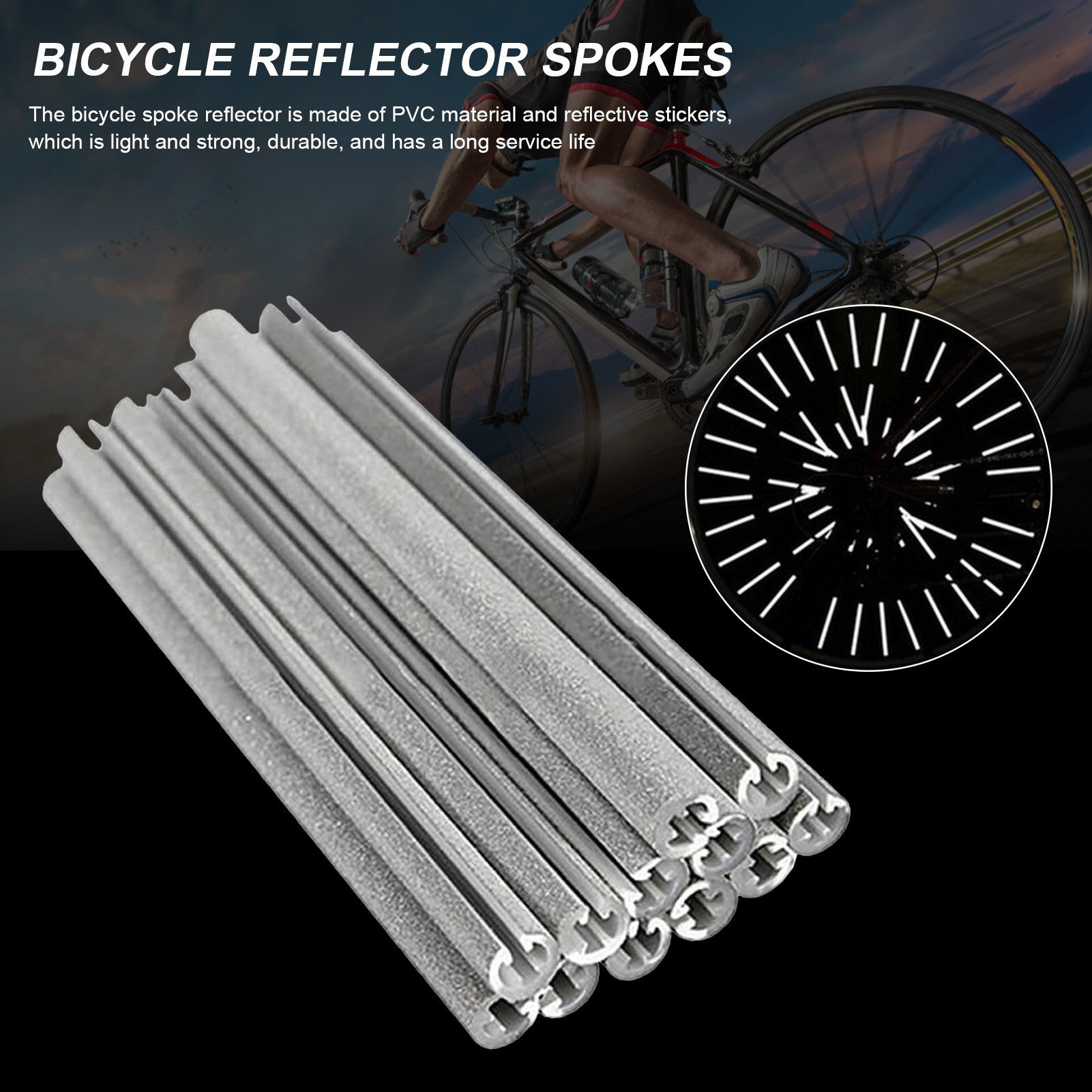 36Pcs Fiets Wheel Spoke Reflectoren Fiets Accessorie Fiets Fietsen Reflecterende Spoke Covers Mount Clip Sticker Tube Waarschuwing Strip