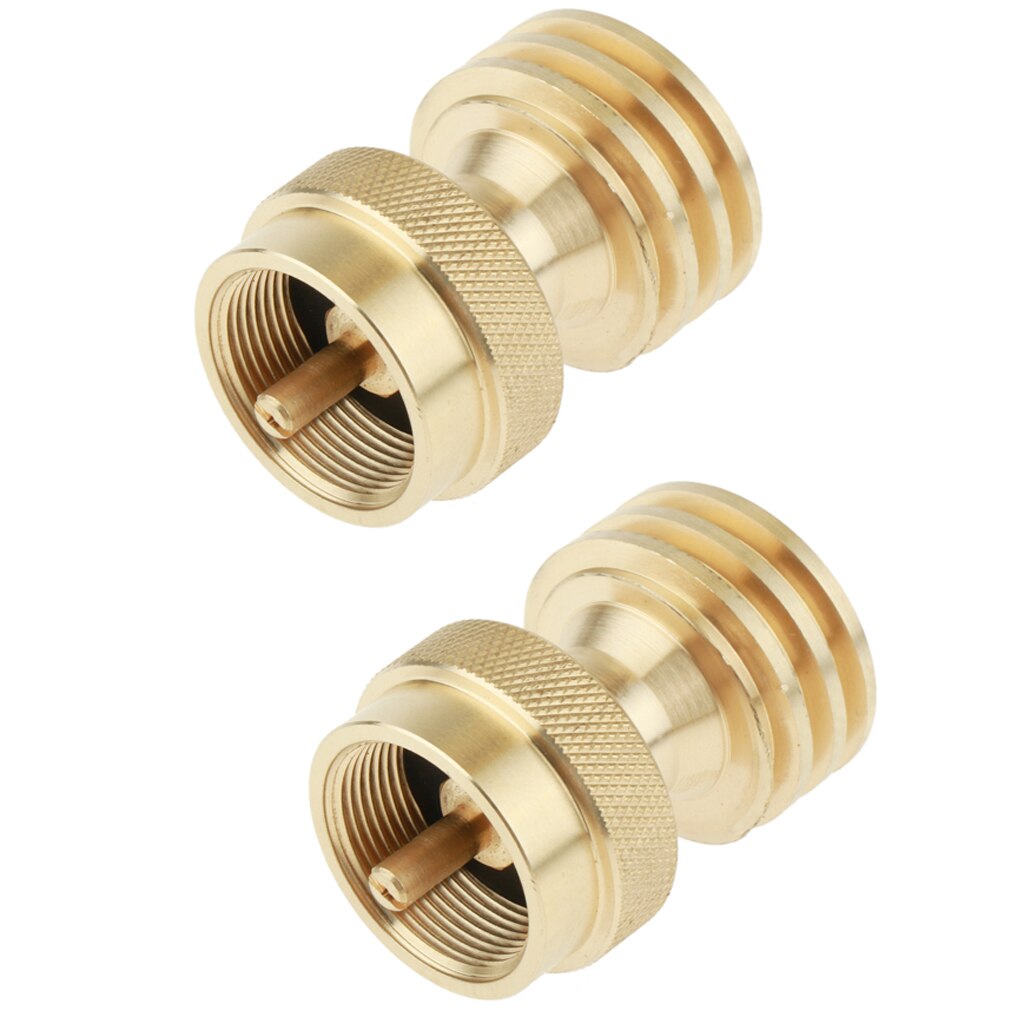 2xBrass Gas Steel Bottle Propane Tank Adapter Converter for Disposable