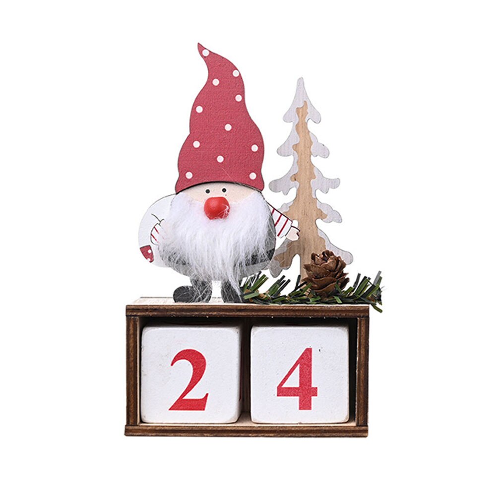 Trä julkalender jultomten prydnad år jul advent nedräkning kalender ...