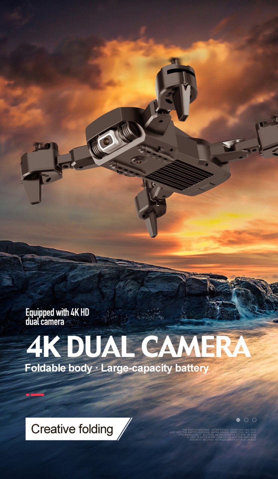 Rc Drone 4K/1080P Hd Groothoek Camera Wifi Fpv Drone Dual Camera