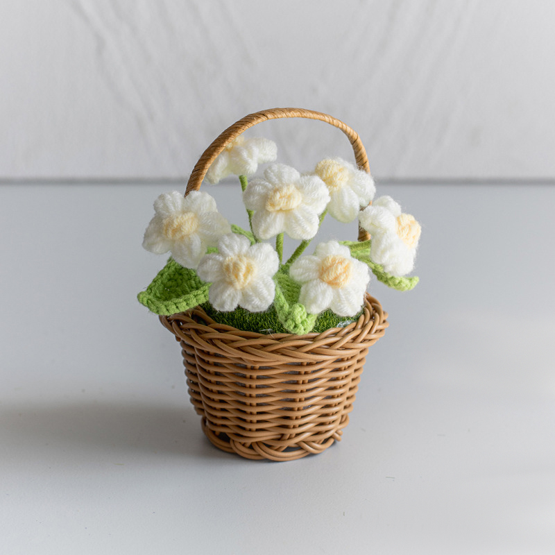 Stickade solrosor kruka konstgjorda blommor färdiga handvävda växter för kontor skrivbordsdekoration mini bröllopsprydnad