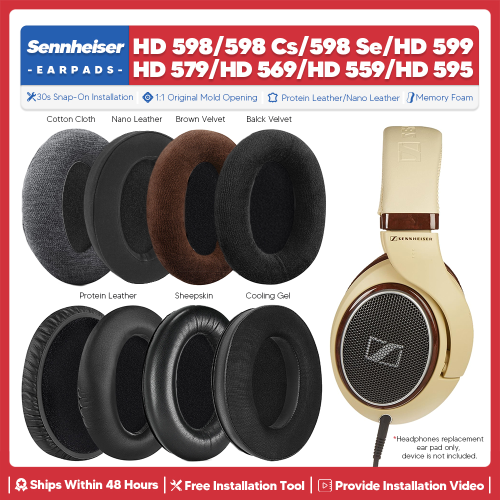 Ersatz-Ohrpolster für Sennheiser HD 598 SE CS HD 599 579 HD 569 HD559 595 Kopfhörer-Zubehör Ohrpolster Erinnerung Schaum-Abdeckung