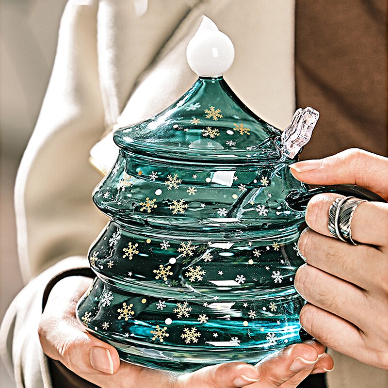 Weihnachten Tasse Baum bilden Schnee Berg Glas Wärme-beständig Wasser Becher Haushalts Mikrowelle Neue Kaffee Milch Tasse weihnachten
