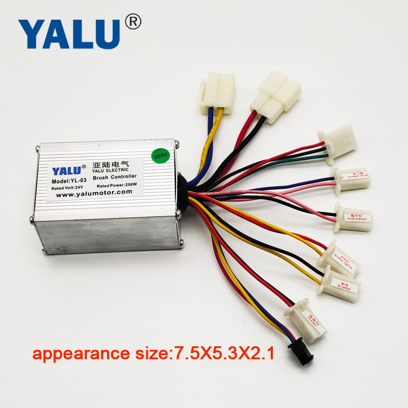 Yalu Borstel Dc Motor Controller 24V 250W Ebike Speed Controller Met Pas Sensor Poort Voor Elektrische Fiets Scooter conversie Kit