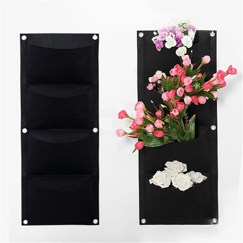 Hanging Vertical Garden Wall Planter 2/3/4/6/7Pockets Vegetable Flower Garden Planting Bags Seedling Wall Planter Growing Bags