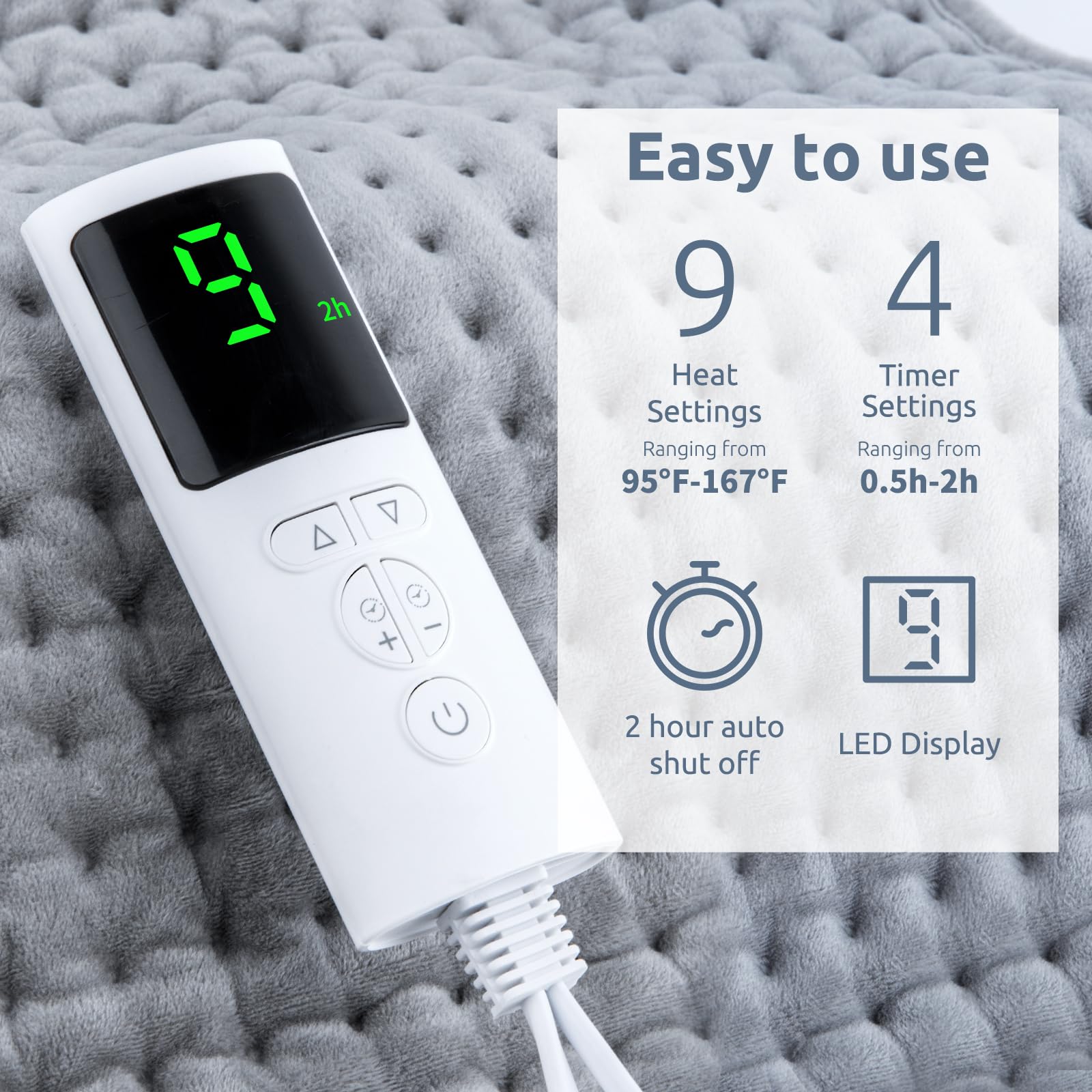 Elektrische verwarming Sjaal Verwarmd kussen voor nek Schouder Ruggewricht Spierpijn Ontspannen Verlicht warm kompres Temperatuurregelaar