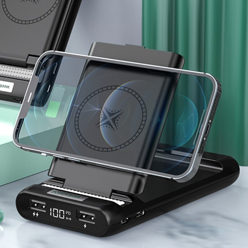 10000mAh Power Bank PD+QC 3.0 Fast Charging Powerbank External Battery Charger Magnetic Wireless K1KF