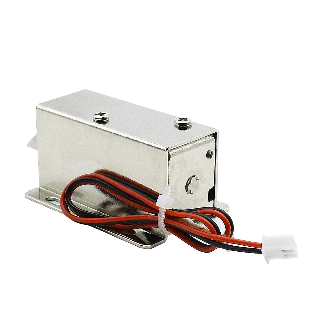Litet  dc12 v 24v elektroniskt bultlås mini elektriskt lås dörrlås järnskåpsdörr elektromagnetiskt lås elmätarboxlås