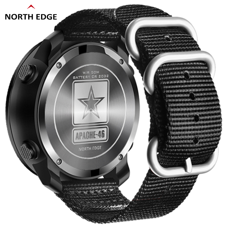 Norden Kante Männer Digitaluhr Militär Armee Sportuhren Wasserdicht 50M Höhenmesser Barometer Kompass Weltzeit Armbanduhr Herren
