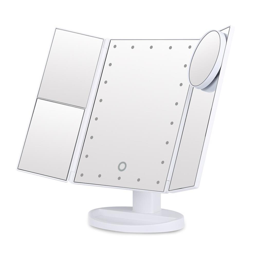 Opvouwbare spiegels, tafelspiegels, make-upspiegels, cosmetica, woondecoratie, interieur, lichtgevend, 22 leds, usb, beauty, badkamer, led