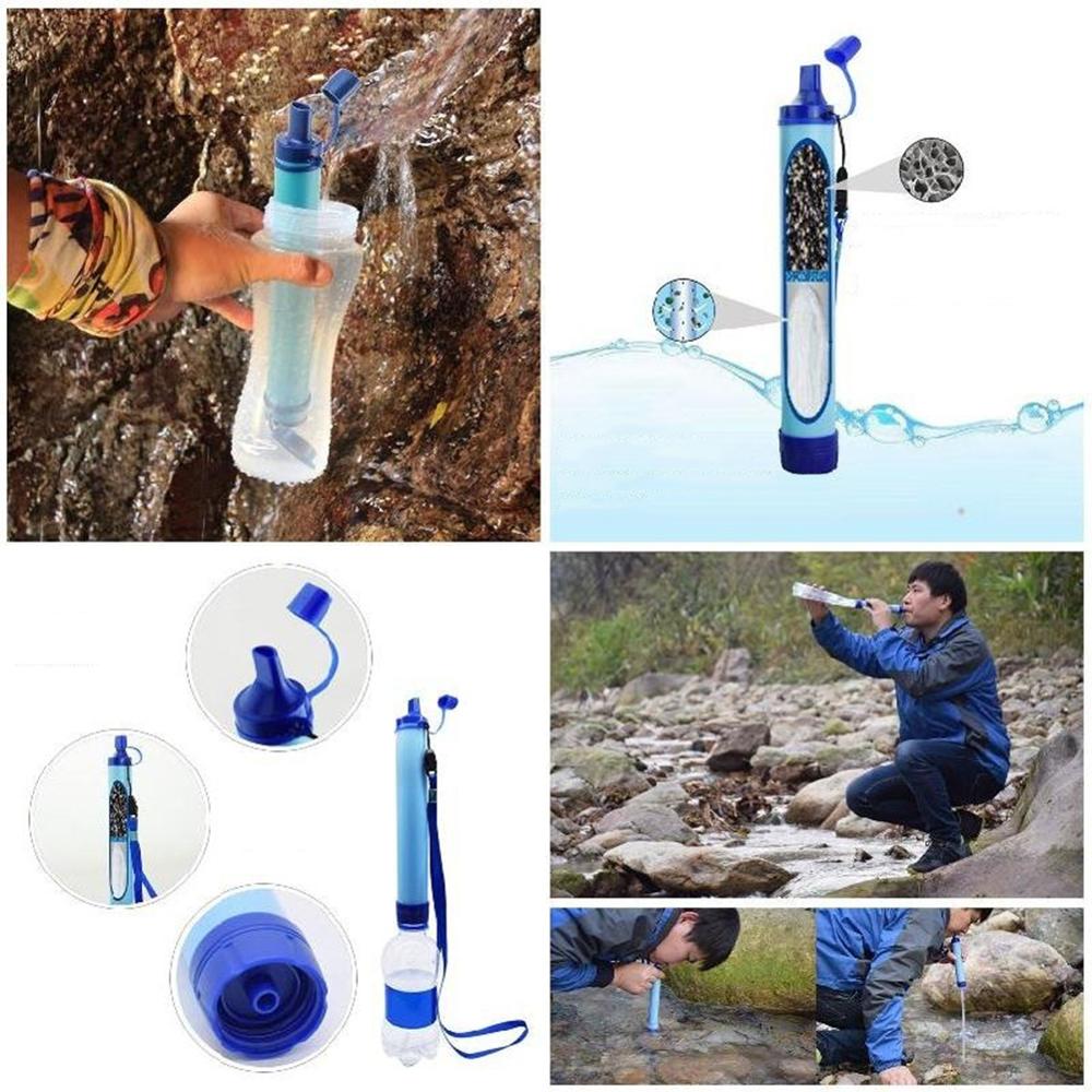 Portable purificateur d'eau Camping randonnée d'urgence vie survie en plein air sécurisé purificateur survie filtre à eau traitement potable