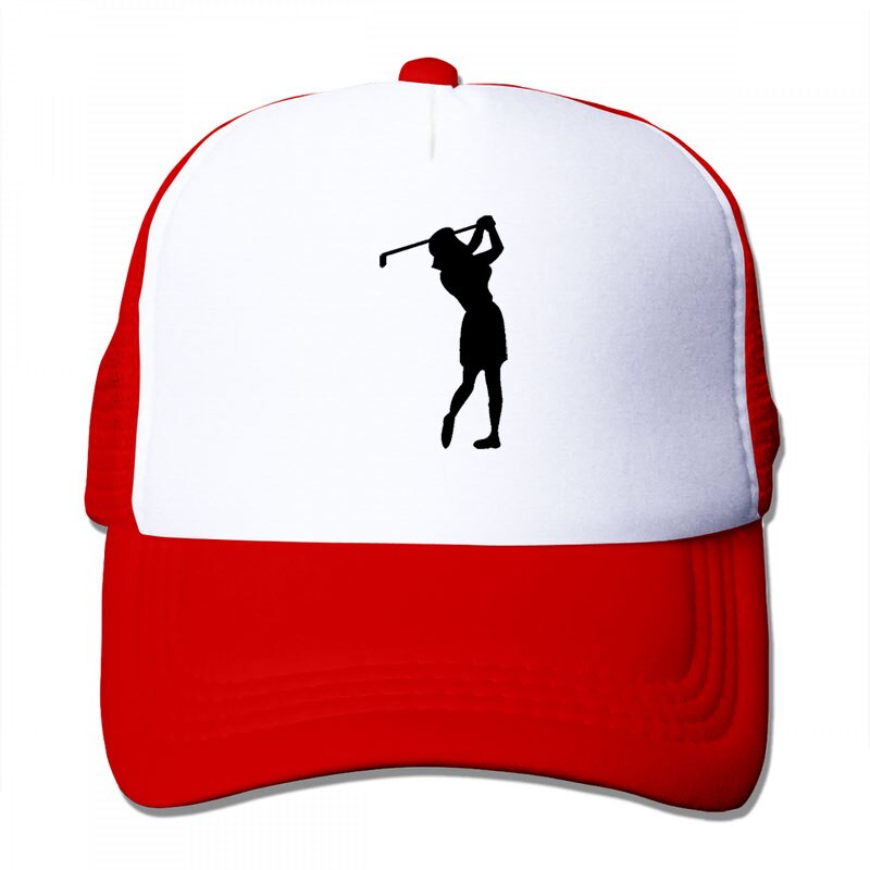 Woman Golfer Girl Women Female Chooose Baseball cap men women Trucker Hats adjustable cap: 3-Red