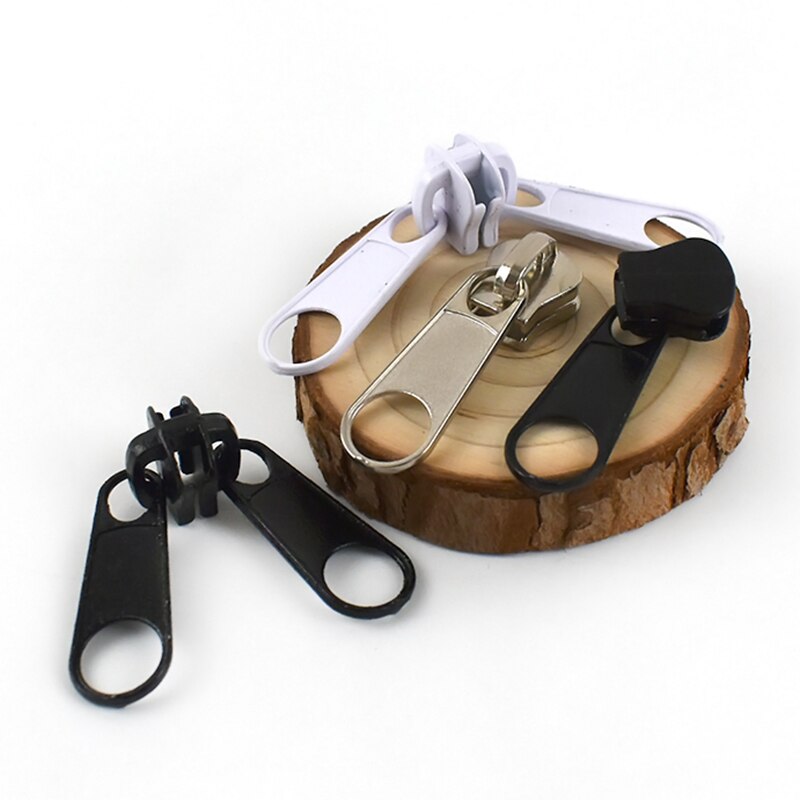 Meetee 5Pcs 10# Double Sided for Resin Zippers Head Zipper Slider Clothes Sewing Zips Puller Replaceable Accessories Repair Zip