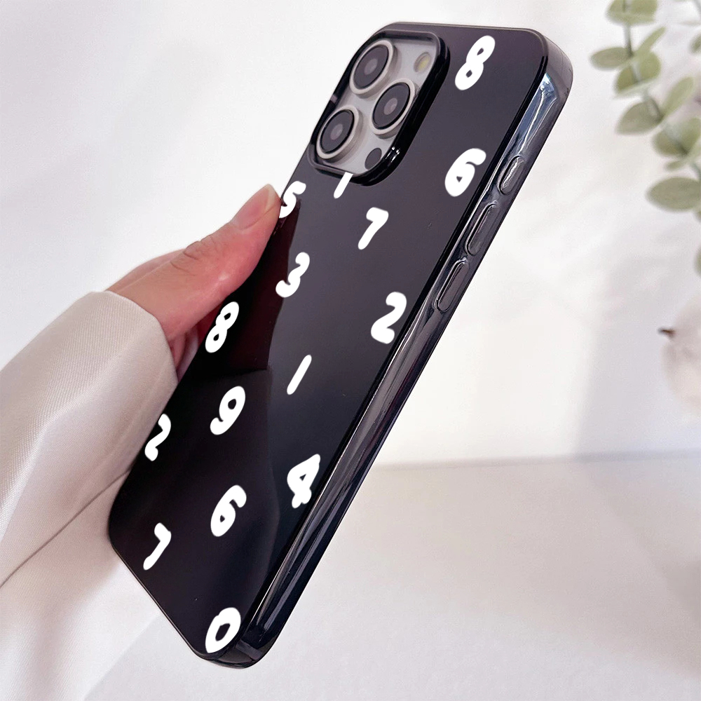Custodia con numeri semplici per iphone 11 , custodie per iphone 15, 12, 13 14 16, pro max, x, xr, xs max , 14 15 7, 8 plus, cover morbida per iphone 16e