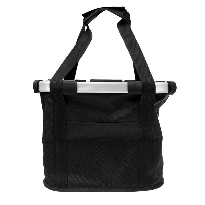 Sykkelhåndtak kurv bag avtagbar oppbevaringsveske sykkel vanntett bærer oppbevaring + holder - svart , 36 x 26 x 24cm