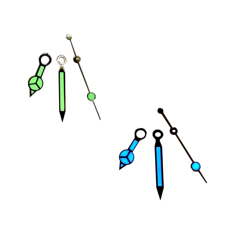 Gemodificeerde Horloge Onderdelen Blauw Groen Lichtgevend Horloge Hand Fit Voor NH35 NH36 2813 8215 Automatisch Uurwerk Horloge