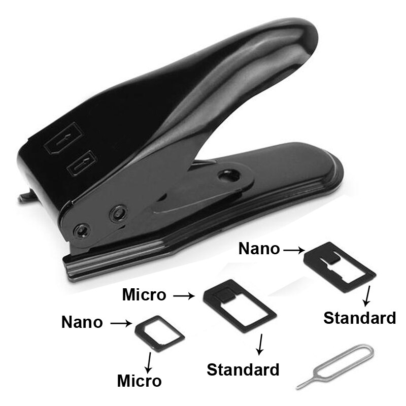 Dual Nano Sim Cutter voor iPhone 5/iPhone 4 S 4 (met 3 SIM Card Adapter + Sim kaart Lade Houder Eject Pin Key Tool)