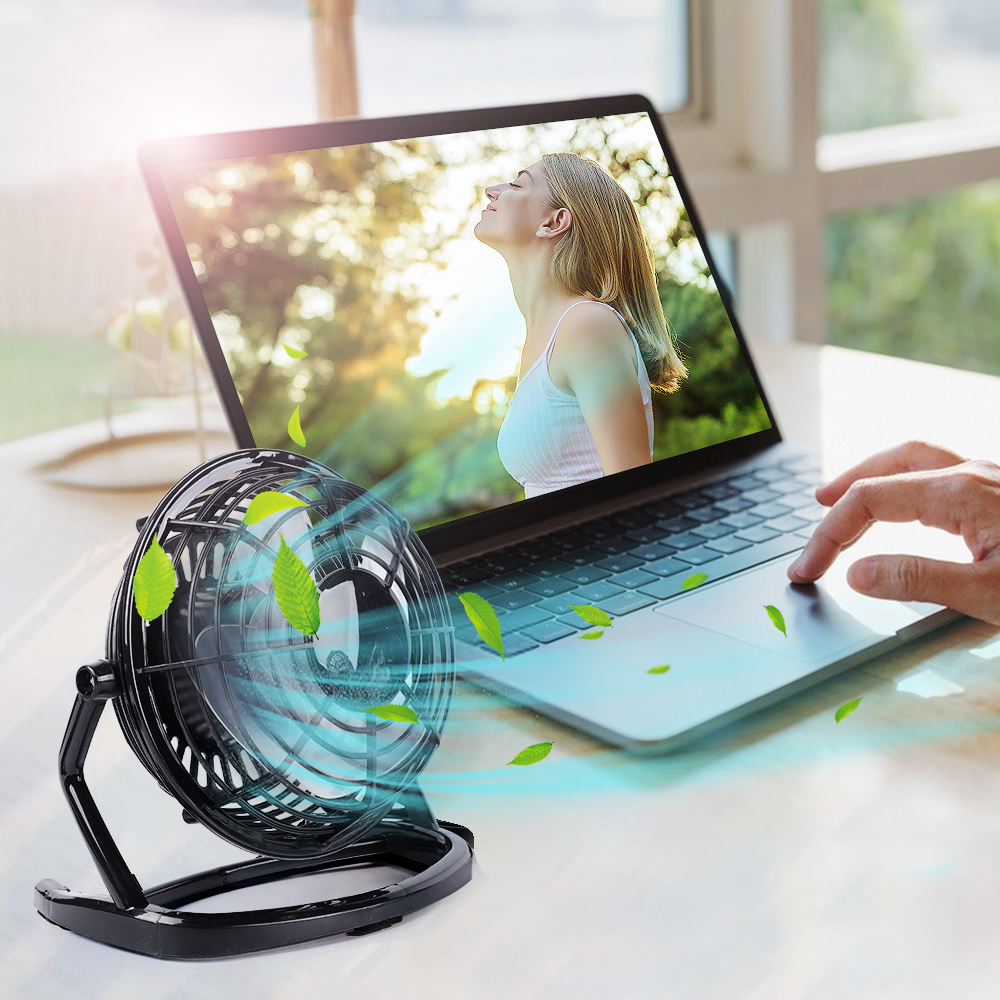 Desk USB Silent Fan Cooler For Laptop Notebook PC Desktop Summer Cooling Fans 180 Degree Rotation 4 Blades USB Mini Fan