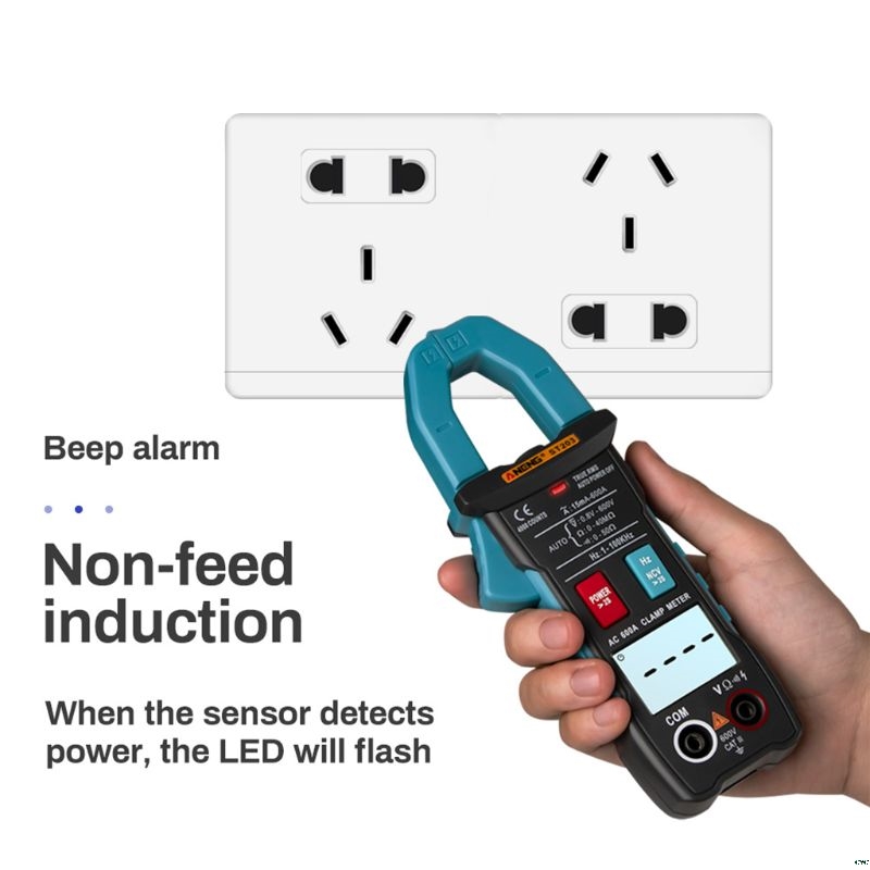 ST203 Digital Clamp Multimeter Ampere 4000 Counts True RMS Amp Current Clamp Meter Voltmeter 600V 600A AC/DC Automatic Range