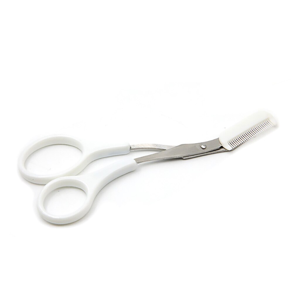 Ciseaux de maquillage avec peigne pour sourcils, accessoires cosmétiques, outils: white