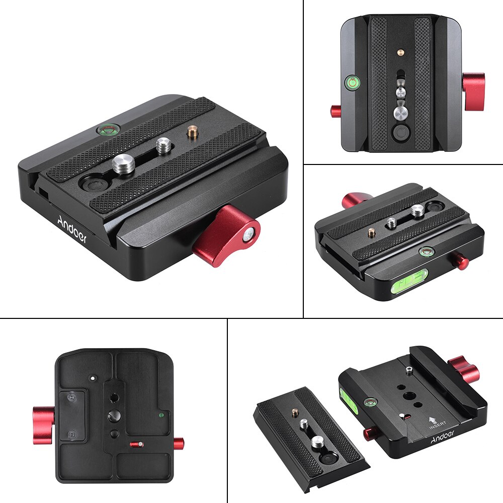 Andoer rápida conectar adaptador com liberação rápida placa deslizante para substituição do tripé 577 manfrotto