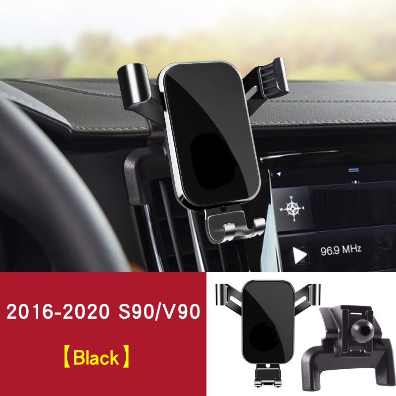 Para volvo S90 accesorios V90 soporte de teléfono control central Interior salida de aire soporte para teléfono móvil soporte de navegación: 2016-2020 black