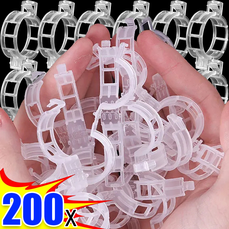 Garden Vine Strapping Clips, Suporte da planta, Fivela Empacote, Suporte do anel, Ferramenta de Tomate, Suprimentos de Jardim, 10Pcs, 200 Pcs