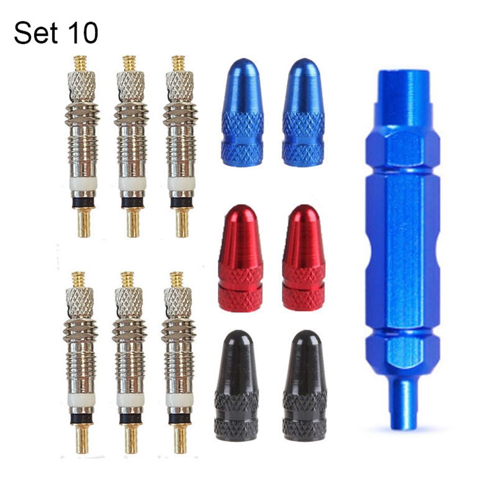 1 Set Bicycle French Presta Tire Valve Cores+Valve Core Removal Tool Bike Tire Valve Cores Plus Removal Replacement Cycling Part: 10
