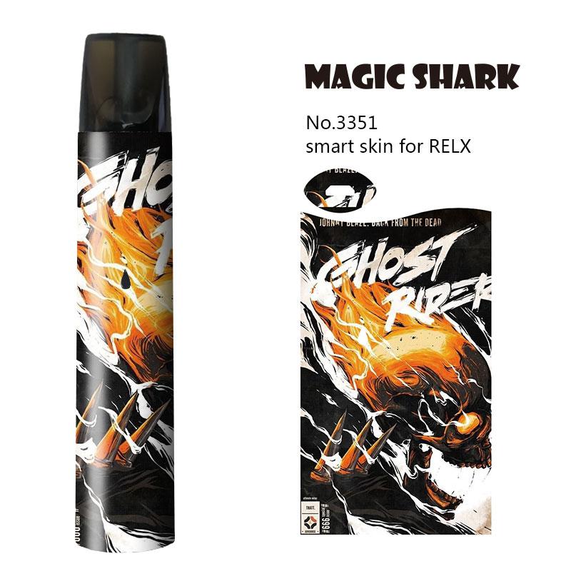 Magic Shark Miltary Panda UK Flag Tiger Lip Lion Ultra Thin PVC 2.5D Vape Sticker for Relx Film Case for Relx: 3351