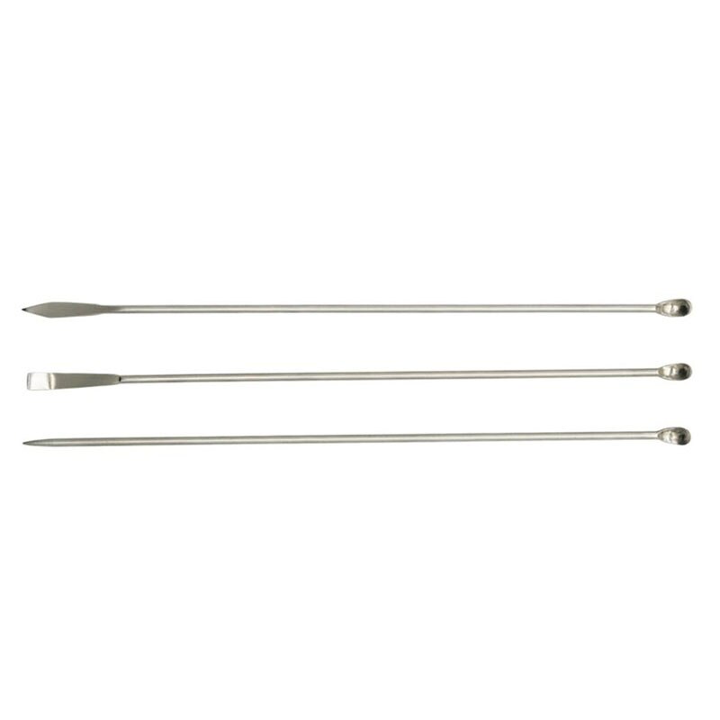 3pcs/set Stainless Steel Micro Medicine Spoon Spatula Scraper Spoon Laboratory Equipment Medicine Spoon