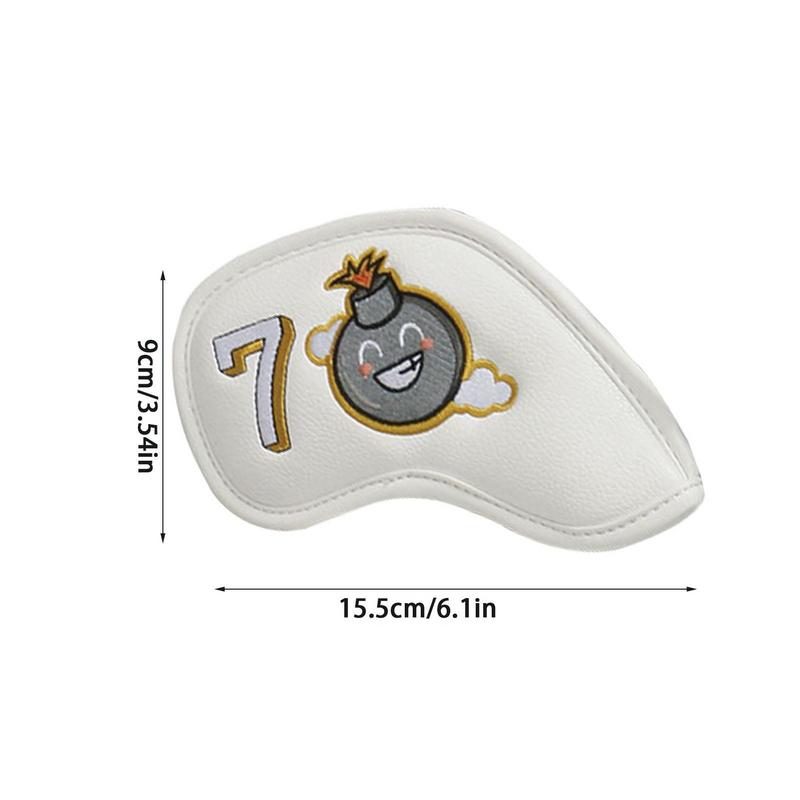 10 Stück Golf Eisen abdeckungen tragbare Pu Golf Club Eisen Kopf bedeckungen Schutz Golf Putter Abdeckung Golf Kopf bedeckung Golf Zubehör