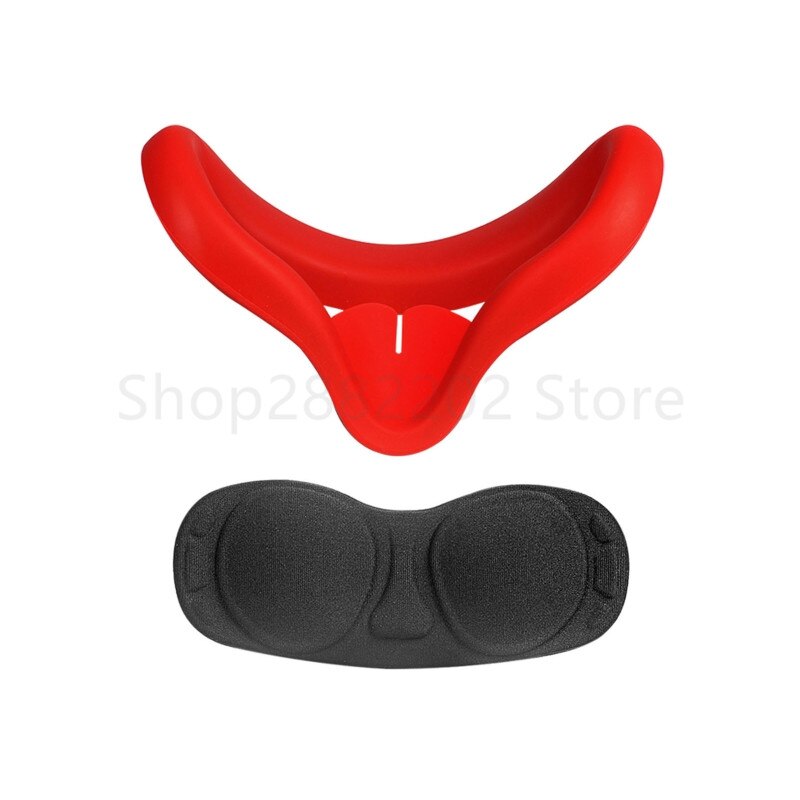 Dustproof Lens Anti Scratch Case Silicone Eye Cover Pad Skin for Oculus Quest 2: RED