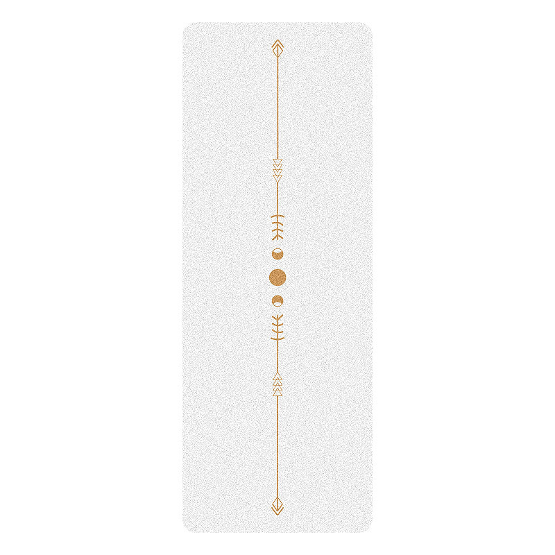 Estera de yoga de 5 mm de grosor con superficie de PU texturizada y base de caucho natural - Estera de ejercicios antideslizante y de alta densidad para el hogar/pilates (Alignm: Blanco