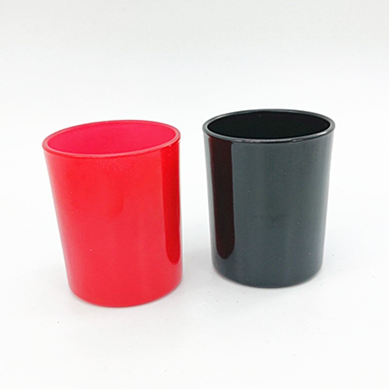 Candle Jat Cup Red Black Piano Roast Paint Bright Flower Candle DIY Colour Wax Toughened Glass Candle Holder