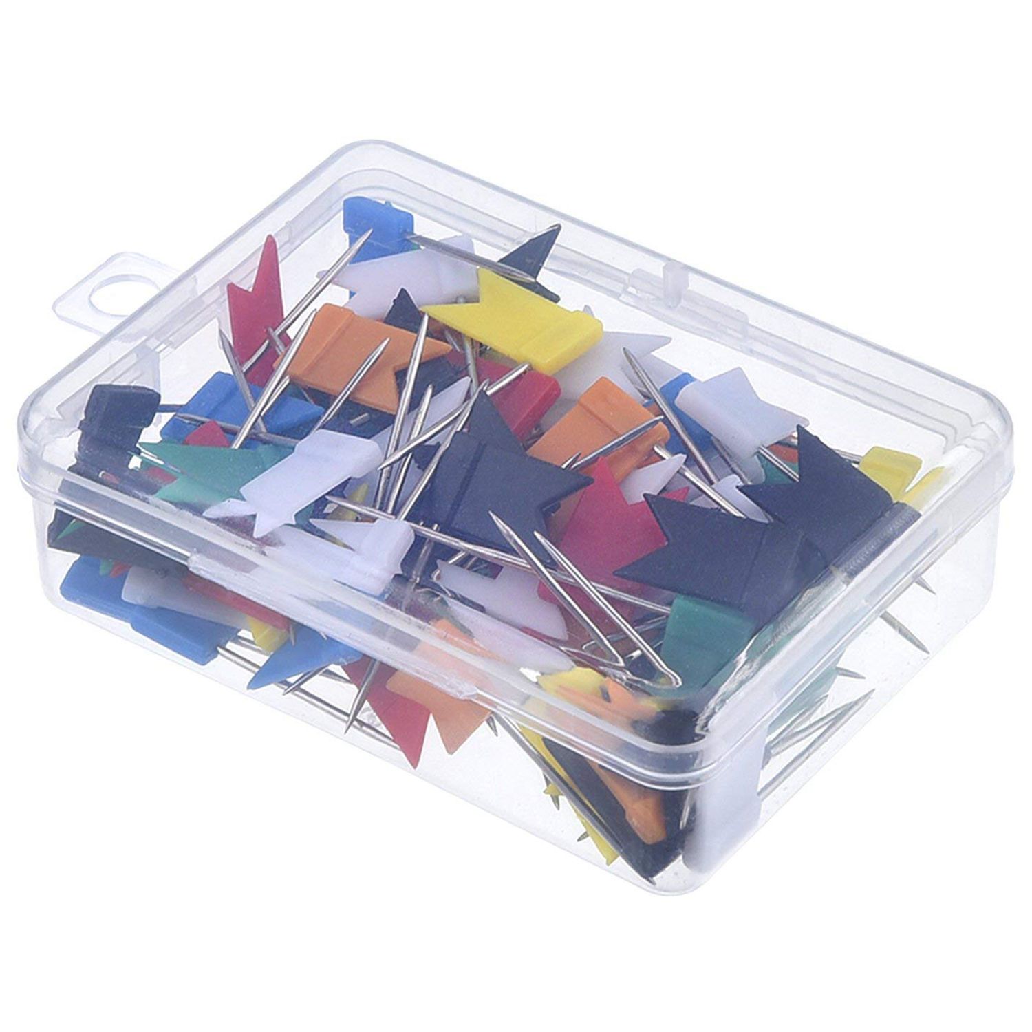 100 pièces carte drapeau punaises punaises, assorties 7 couleurs