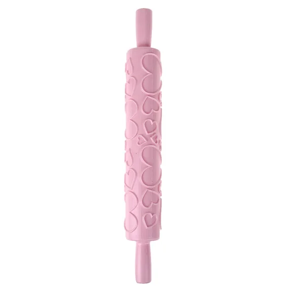 Kakdekoration med präglade kavel texturerad non-stick fondant bakverk glasyr lera degrulle köksredskap bakning: Rosa