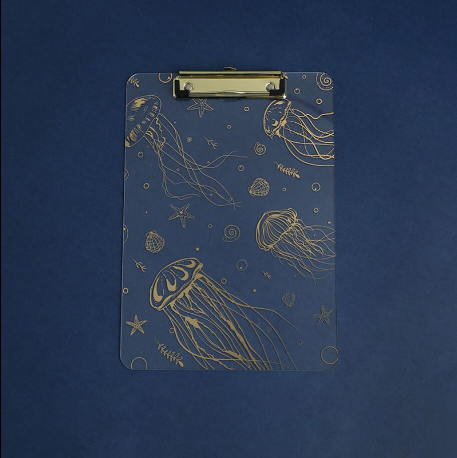 Cartoons Series Writing Board Clip Stationery A4 Paper Acrylic Pad Splint Transparent School Supplies: D