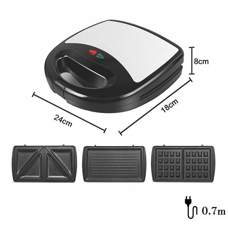 Household Optional Baking Pan Multifunction Electric Waffle Maker Doughnut Sandwich Machine Walnut Cake Oven Toaster Grill: White / UK