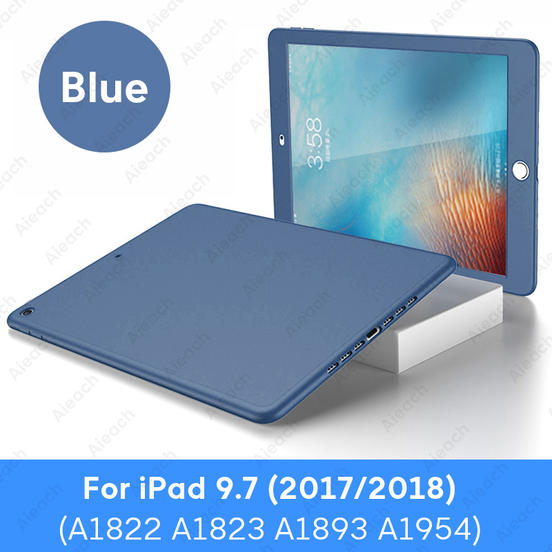 Cubierta completa 360 ° para iPad Funda con Protector de pantalla suave Funda para iPad 10,2 7th 9,7 6th generación Funda: 2017 2018 9.7 Blue