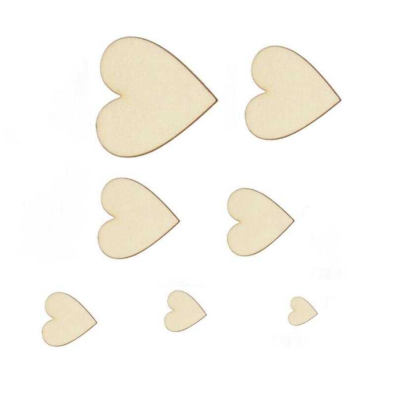 10-100 sztuk niedokończone drewniane serca puste plastry drewna 1cm-8cm DIY rzemiosło drewniane koło dyski na boże narodzenie malowanie ślub dekoracje