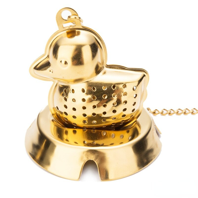 Gold Plated Tea Drain For Kitchen Coffee Maker Water Filter Barrier Cartridge 304 Stainless Steel Tea Ball Separator Drinkware: Duck Tea Drain