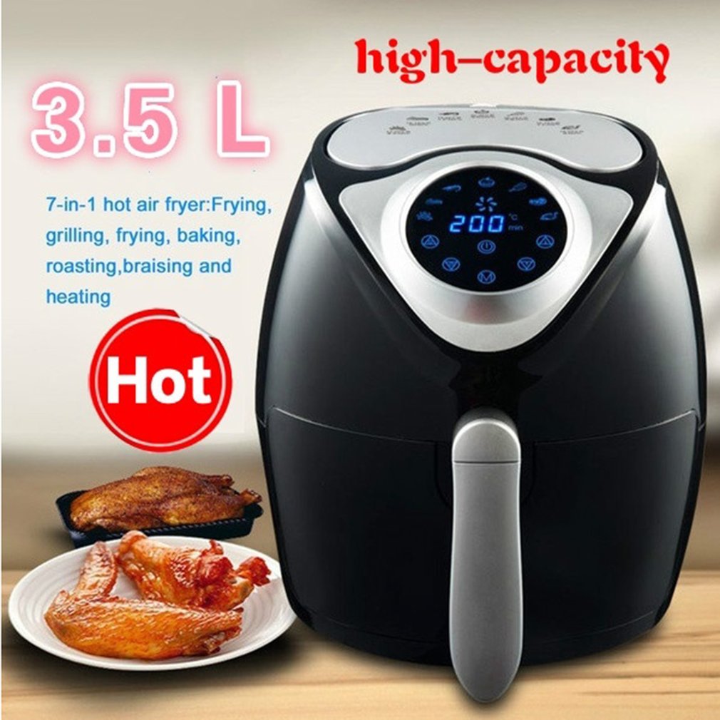 Smart Temperature Control Commercial Electric Air Fryer Digital Led Touch Screen 3.5L Capacity 1300W Non-stick Cooking Surface