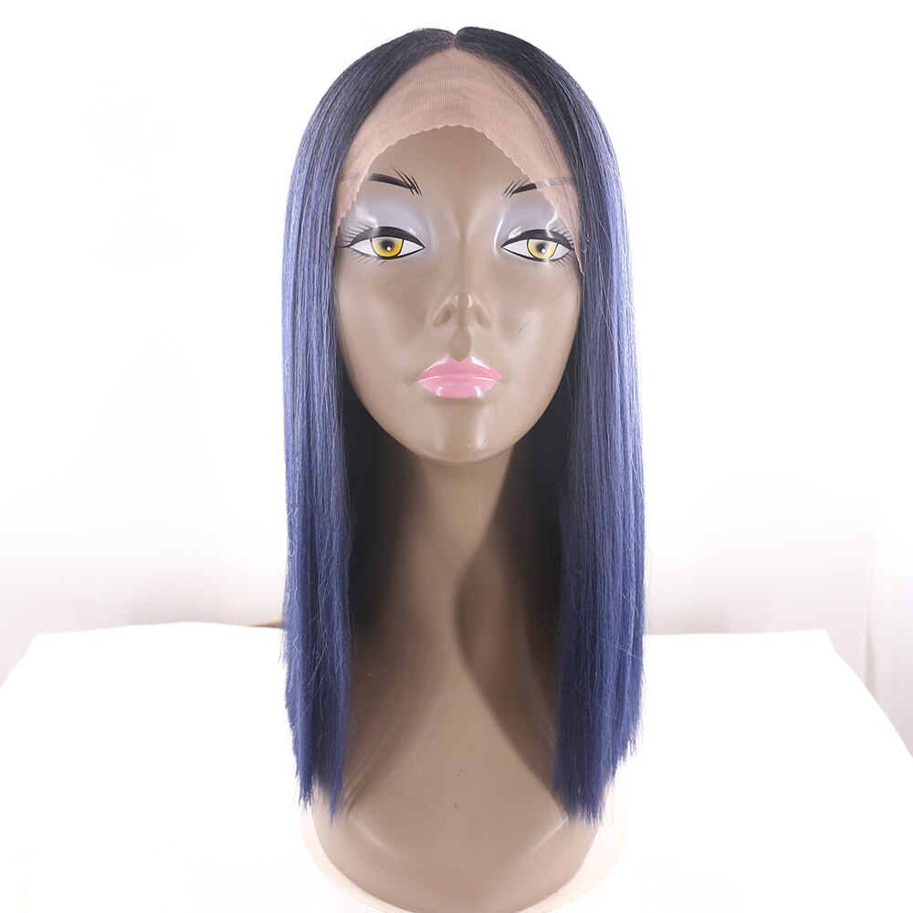 SOKU peluca con malla frontal sintética recta para mujeres, Color negro, marrón, granate, peluca de pelo de encaje, fibra resistente al calor con pelo de bebé: RT1B JAZZ