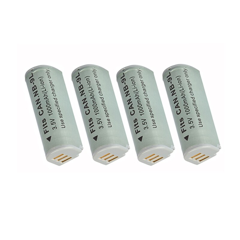 Batterie NB-9L NB9L für Canon ELPH 510 520 530 HS PowerShot N SD4500 IST IXUS 1000 1100 500 510 HS IXY 1 3 50S Kamera 1000mAh: 4Battery