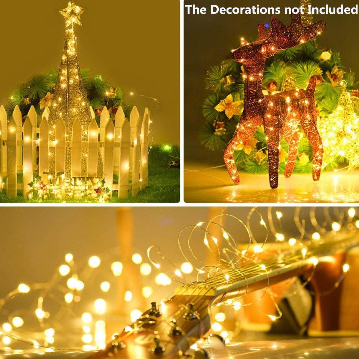 Christmas Decoration String LED Light Garland Copper Wire String Outdoor/indoor for Party Wedding Garden Solar String Lights