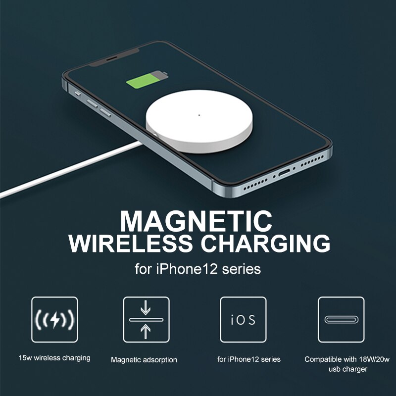 Magnetic Adsorption 15W Qi Wireless Chargers For iPhone 12 Pro Max Mini Magsafing Macsafe Charger Fast Charging Pad Dock Station