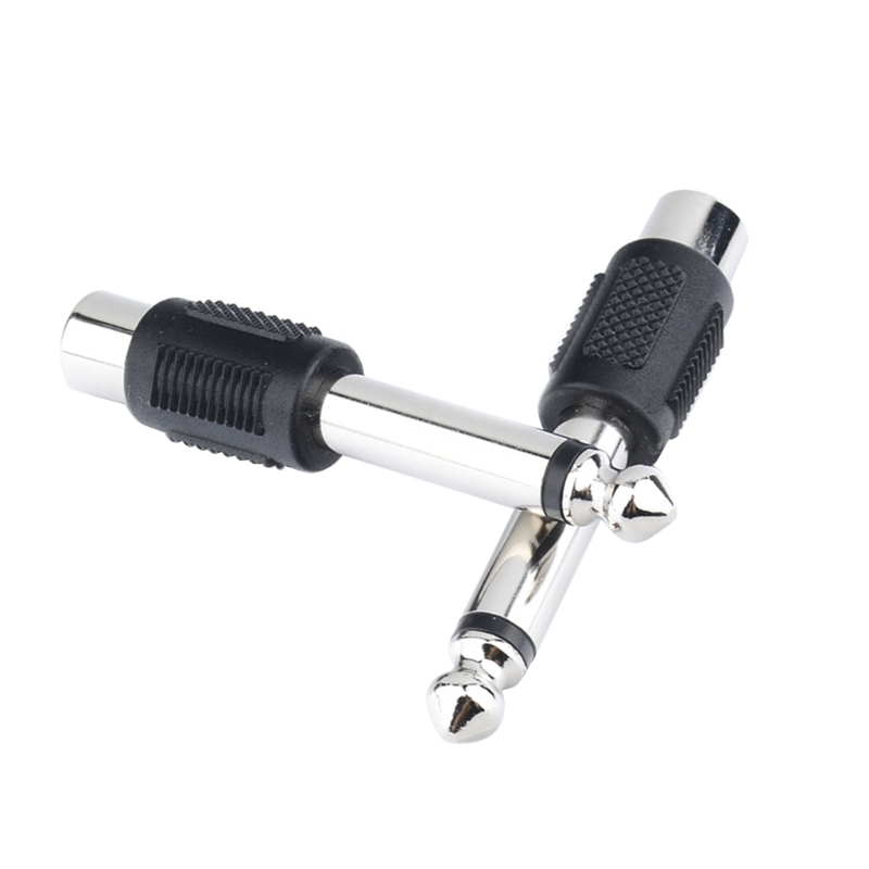 1/4in 6.35mm Stekker naar RCA Vrouwelijke Luidspreker Connector RCA Plug Adapter naar Stereo 6.3 MM Stekker Microfoon