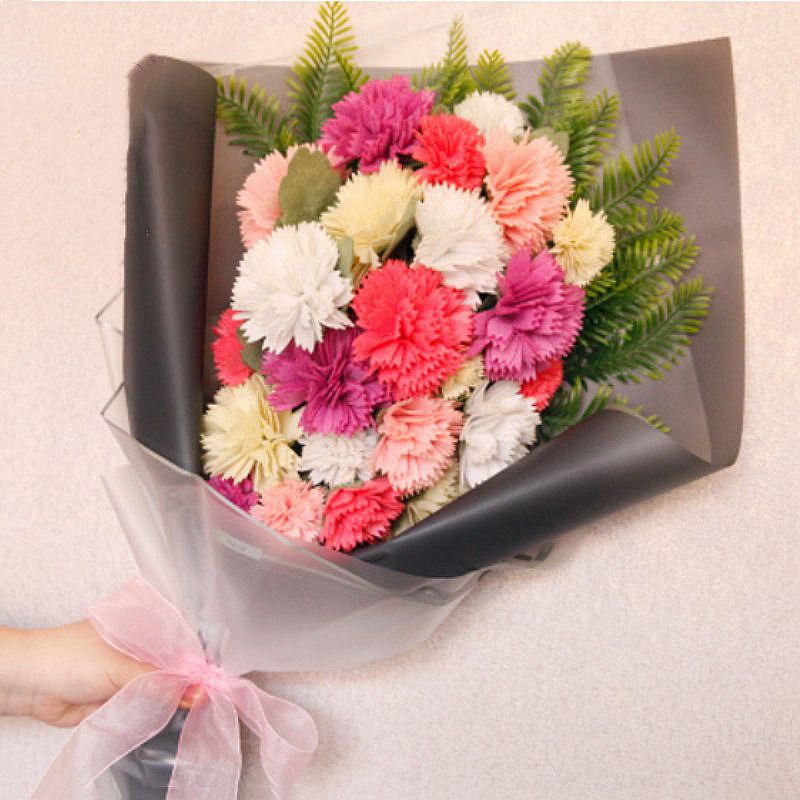 1pc ramo de flores artificial Kit de fieltro tela no tejida material de embalaje DIY artesanía costura de cumpleaños decoración para el hogar