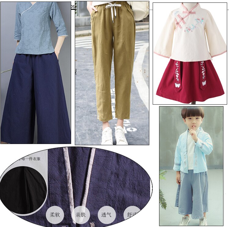 50cm*130cm/Piece, Solid Color Washed Cotton Linen Fabric,Linen Pants,Clothing Decoration Curtain Cloth,DIY Handmade Material